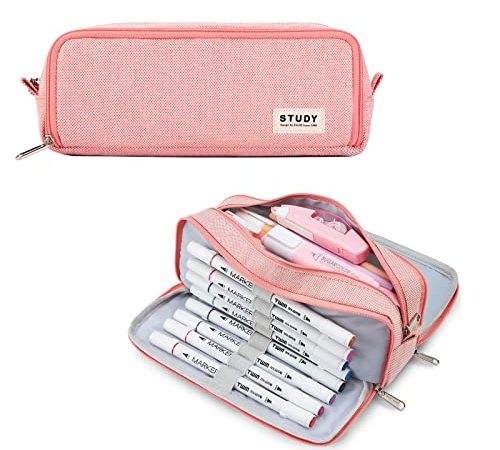 KALIDI Federmäppchen 3 Fach, Mäppchen Mädchen Teenager Schulsachen Stifte Etui Schule Damen Federtaschen Federmappe Große Kapazität Schlamppermäppchen pencil case Stiftetasche Geschenk für Erwachsener