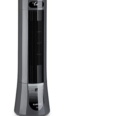 Klarstein Luftkühler, 5-in-1 Raumkühler, Luftbefeuchter, Luftreiniger, Ventilator & Nachtmodus, Klimagerät ohne Abluftschlauch, Mobiles Klimagerät, Luftkühler mit Wasserkühlung, 45 W, 132 m³/h, Grau
