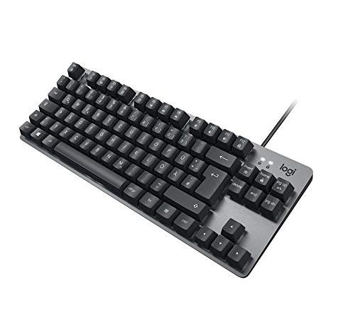 Logitech K835 TKL Kabelgebundene Mechanische Aluminium Tastatur - Tenkeyless PC Keyboard mit kompaktem und komfortablem Design, Lineare Switches, Deutsches QWERTZ-Layout - Grau