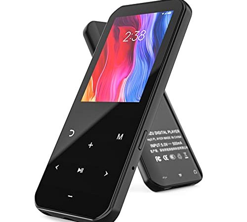 MP3 Player Bluetooth 5.0 32 GB RUIZU 2.4'' Touchscreen Tragbarer HiFi Verlustfreier MP3 Player mit FM Radio Sprachaufzeichnung Schrittzähler Speicher Erweiterbar bis 128 GB