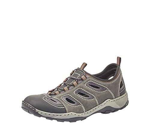 Rieker Herren 8065 Low Top, Grau Schwarz Rauch Rauch 02, 43 EU