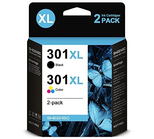 301XL Wiederaufbereitet Druckerpatronen für HP 301 XL 301XL Multipack Patronen für HP Officejet 2620 4630 4632 für Envy 4500 5530 für DeskJet 2540 1000 1050 2050 (Schwarz, Farbe, 2er-Pack)
