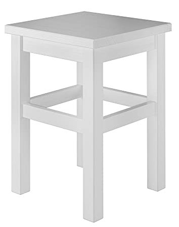 Erst-Holz® Holzhocker Massivholzsitz ohne Lehne in Kiefer massiv oder weiß V-90.71-41, Holzart/Holzfarbe:Kiefer weiß