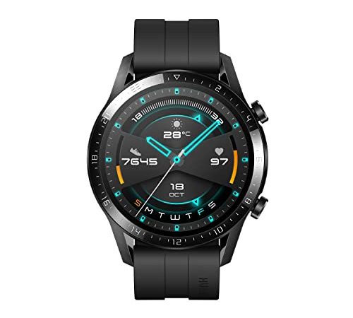 HUAWEI Watch GT 2 (46 mm) Smartwatch, 1,39 Zoll AMOLED-Display mit 3D-Glasbildschirm, 2 Wochen Akkulaufzeit, GPS, 15 Sportmodi, 3D-Glasbildschirm, Bluetooth-Calling Smartwatch, Mattschwarz