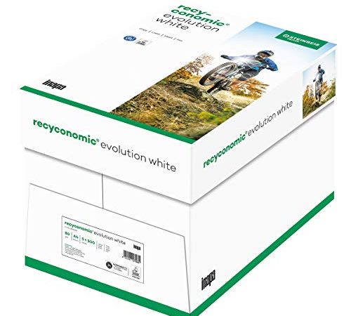inapa Recycling-Papier, Druckerpapier Recyconomic evolution white, 80 g/m ², A4, 2500 Blatt (5x500), weiß