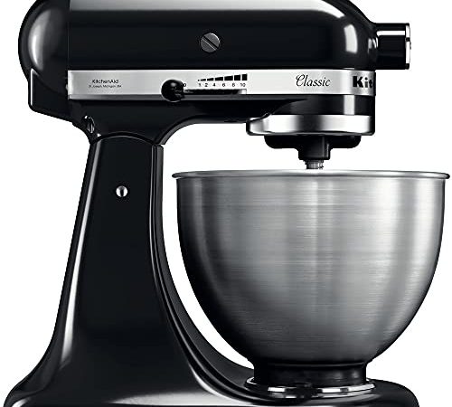 Kitchenaid Küchenmaschine Kippbarer Motorkop 5K45SSEOB, Metall, 4.3 Liter, Onyx Schwarz