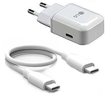 Original LG MCSN04 in Weiss für G6 USB Typ-C Datenkabel Netzteil 3A Ampere 3000 mAh Ladegerät Aufladekabel Travel Charger + gratis Bildschirm Reinigungspad