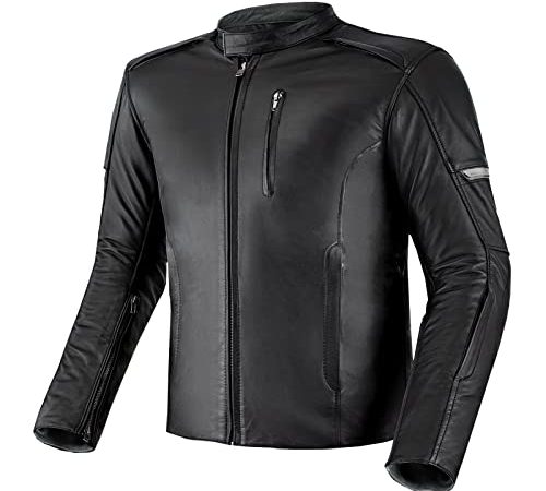 SHIMA HUNTER Motorradjacke Herren | Vintage Biker-Lederjacke Belüftet mit CE Rücken, Schulter und Ellbogen Protektoren, verstärkte Doppelnähte (Model 2022, Schwarz, XL)