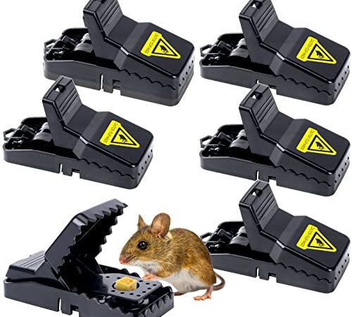 SLNL Mausefalle, 6er Set Profi Mäusefalle Rattenfalle, Wiederverwendbar Mouse Trap Profi Mausefallen in Haus und Garten (Schwarz)