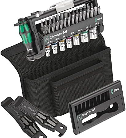 Wera 05004172001 Bicycle Set 3, Fahrrad Steckschlüsseleinsatz Satz mit Bit Ratsche, Mehrfarbig, 41-teilig