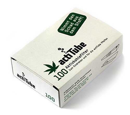 500 ActiTube Aktivkohlefilter 5 x 100er Box Display 8mm Eindrehfilter Pfeife in Acti Tube Tune Filter Tips Filtertips Aktivkohle