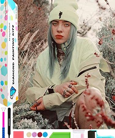 5D Diamond Painting Billie Eilish Bilder Diamant Malerei Poster Erwachsene Kreuzstich Kits 30X40cm
