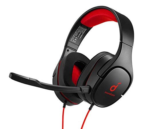 Anker Soundcore Strike 1 Gaming Headset, Gaming Kopfhörer, PS4 Headset, Xbos One Headset, PC Headset, verstärktes Klangprofil für FPS-Spiele, Mikrofon mit Geräuschisolierung, kühlende Gelkissen