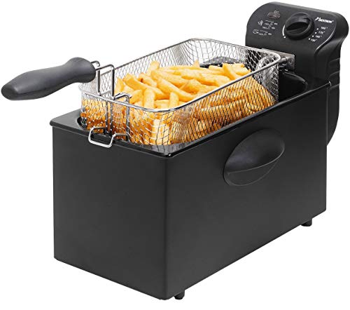 Bestron AF357B Öl-Fritteuse mit Kaltzonentechnologie, 3,5 Liter, 2000 Watt, Farbe: Schwarz