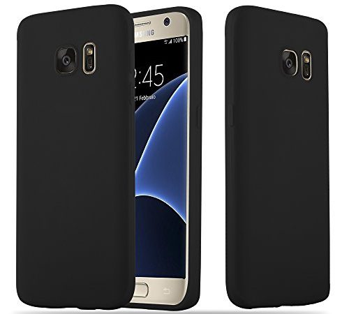 Cadorabo Hülle für Samsung Galaxy S7 in Candy SCHWARZ - Handyhülle aus flexiblem TPU Silikon - Silikonhülle Schutzhülle Ultra Slim Soft Back Cover Case Bumper