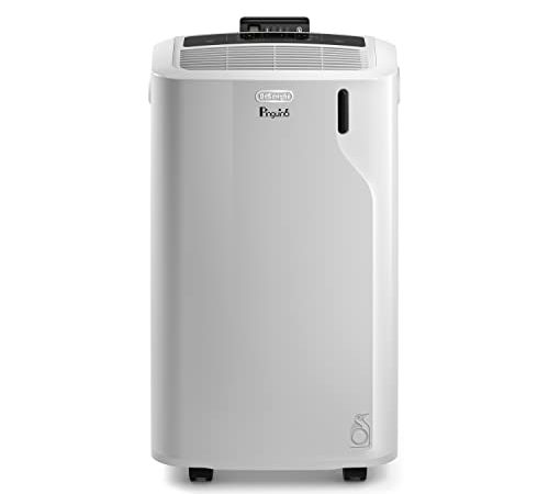 De'Longhi Pinguino PAC EM82, Mobile Klimaanlage für Räume bis zu 80 m³, 9.400 BTU, 2,4 kW, 63 dB, Entfeuchtungsfunktion, Energieklasse A, 24h-Timer, Weiß