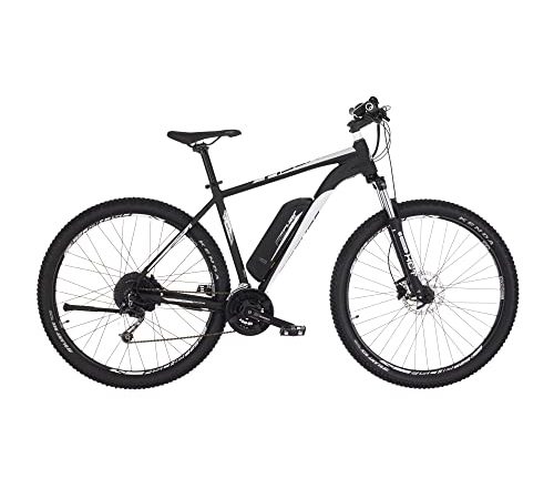 Fischer E-Bike MTB für Damen und Herren, RH 51 cm, Hinterradmotor 45 Nm, 48 V Akku EM 1724, signalschwarz matt, 29 Zoll