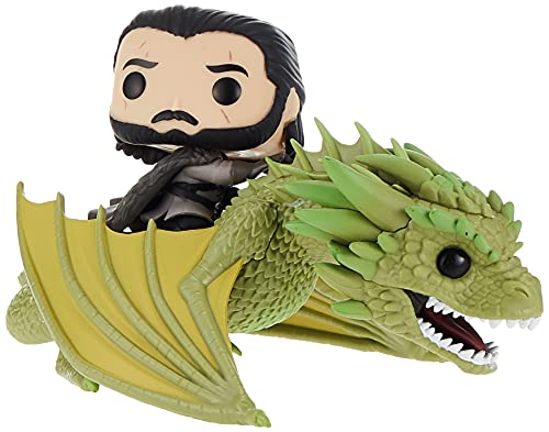 Funko 44448 POP Rides: GoT - Jon Snow w/Rhaegal Game of Thrones Sammelbares Spielzeug, Mehrfarben
