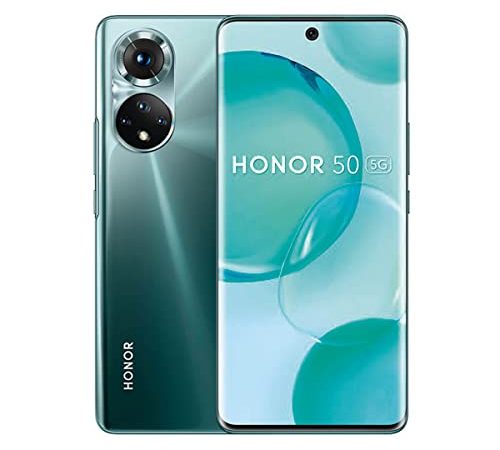 HONOR 50 Smartphone (16.69 cm (6.57 Zoll) Curved-OLED-Display, 108 MP Quad Kamera, 32 MP Frontkamera, 6+128 GB interner Speicher, Android 11.0) Emerald Green