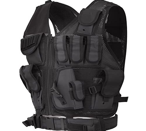 Lixada Taktische Weste Herren Outdoor Weste Multifunktional Atmungsaktive Weste Schnelle Demontage CS Feldschutzweste