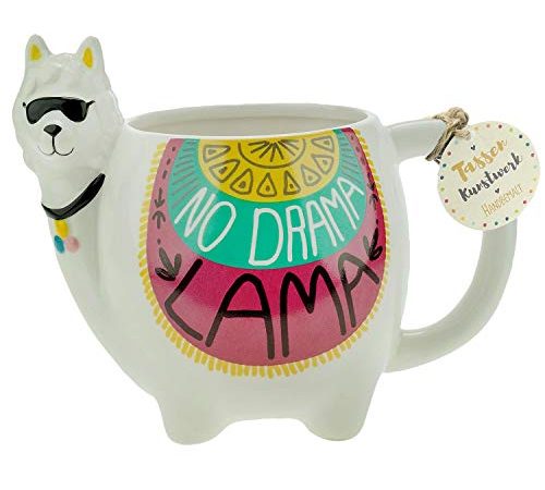 Sheepworld AG Die Geschenkewelt 46343 Kaffeetasse Figur Lama, Dolomite, 50 cl, mit Geschenktag, 1 Stück (1er Pack)