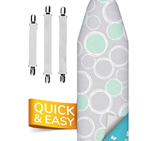 smart&gentle Made in Germany Turbo Bügelbrettbezug 120x45 in 5 Größen für Dampfbügeleisen - Bügeltischbezug mit 5 Schichten extra dick XL für Bügelflächenmaße 120-125 cm Länge und 38-45 cm