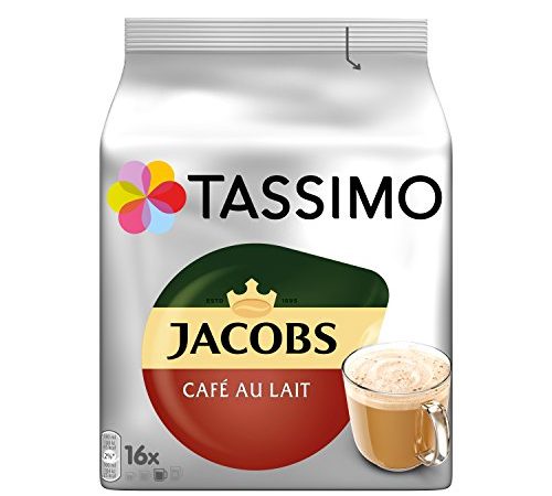 Tassimo Kapseln Jacobs Café au Lait, 80 Kaffeekapseln, 5er Pack, 5 x 16 Getränke