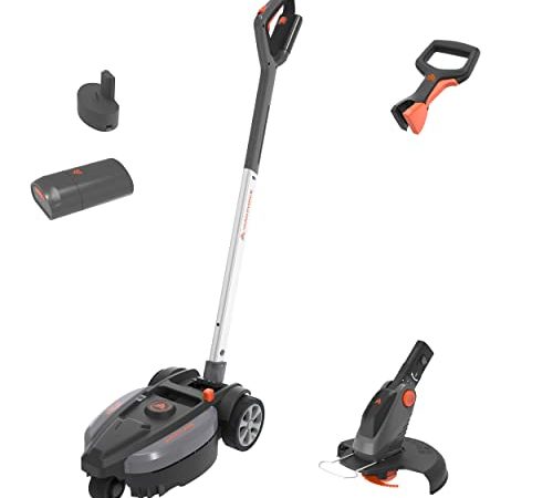 Yard Force 12V iFlex Urban Akku-Rasenmäher, Rasentrimmer und Heckenschere im Paket LM F24BN, mit / 4,0 Ah Lithium-Ionen-Akku, bis zu 50 qm, 23cm, 3-stufige Schnitthöheneinstellung, Silber Schwarz