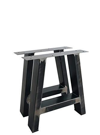 1 Paar (2 Stück) BestLoft ® A-Kufen - Transparent beschichtete Tischkufen A-Form im Industriedesign Tischuntergestell Kufengestell (T10cmxB80cmxH72cm, Transparent)