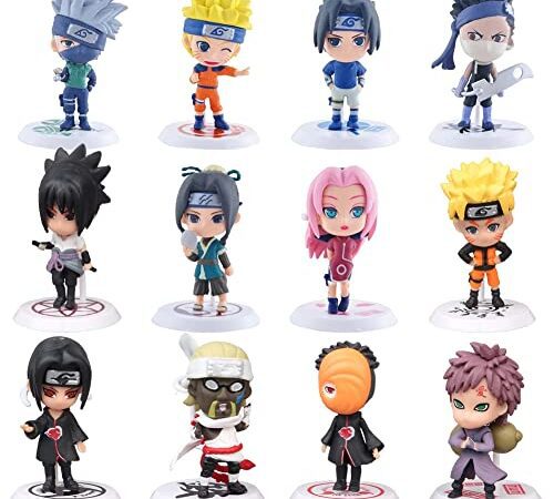 BESTZY Naruto Cartoon Figuren Set, 12 PCS Figuren Kuchen Dekoration, Modell Naruto Figuren für Home Office Sammler Dekorationsornamente Geburtstagsgeschenke
