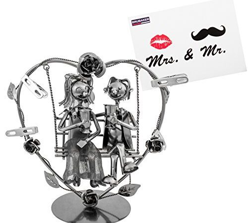 Brubaker Hochzeitspaar auf Einer Schaukel - kreatives Geldgeschenk oder Fotogeschenk - inkl. Grußkarte