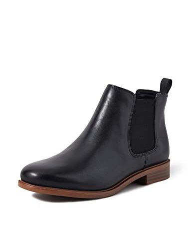 Clarks Damen Taylor Shine Chelsea Boots, Schwarzes Leder, 40 EU