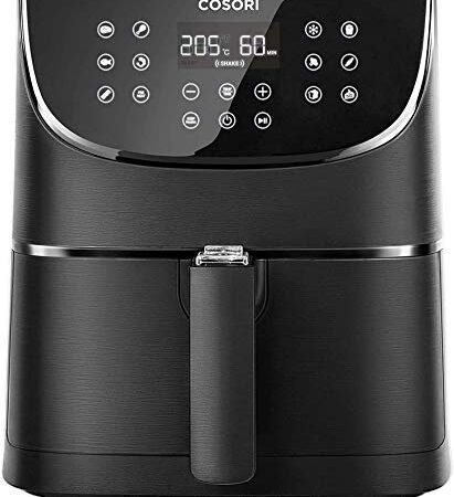 COSORI Heißluftfritteuse 5,5L XXL Friteuse Heissluft Fritteusen Air Fryer mit 100 Rezeptbuch auf Deutsch, Digitalem LED-Touchscreen, 11 Programmen, Vorheizen&Warmhalten, Shake-Modus, ohne Öl, 1700W