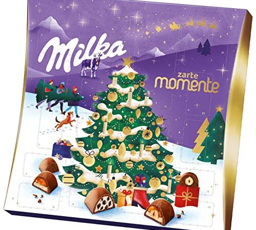 Milka Zarte Momente Adventskalender 1 x 214g, Kalender mit zarten Pralinen