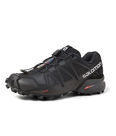 Salomon Speedcross 4 Damen Trailrunning-Schuhe, Aggressiver Grip, Präziser Fußhalt, Leichtgewichtiger Schutz, Black, 41 1/3