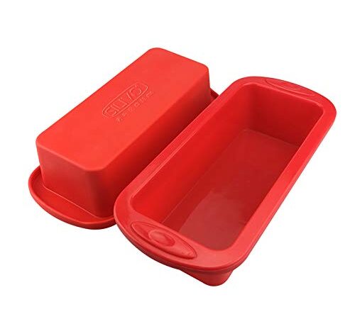 SILIVO Silikon Brotbackform und Kastenform - 2er Set Antihaftende Silikon Backform für Kuchen und Brote- 22x9x6cm