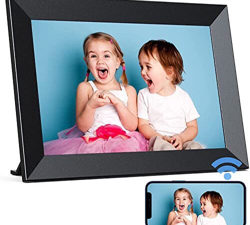 Digitaler Bilderrahmen 10.1 Zoll, Elektronischer Bilderrahmen mit 16GB Speicher WLAN Digitale bilderrahmen,Foto/Musik/Video Player/Kalender/Familink Drehung Fotoalbum Geschenk für Eltern
