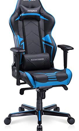 DXRacer OH/RV131/NB R131-NB Stuhl, Mikrofaser, Schwarz/Blau, Medium
