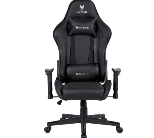 Oversteel - ULTIMET Professioneller Gaming-Sessel, Kunstleder, 2D-Armlehnen, höhenverstellbar, 180° verstellbare Rückenlehne, Gasdruckfeder Klasse 3, bis zu 120Kg, Gaming Stühl, Farbe Schwarz
