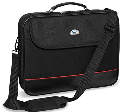 Pedea - Laptoptasche *Trendline* Notebook-Tasche bis 15,6 Zoll - Laptop Umhängetasche mit Schultergurt - Laptophülle schwarz - Notebooktasche für Damen & Herren