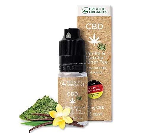 Premium CBD Liquid Vanille & Matcha Grüner Tee von Breathe Organics® | E Liquid ohne Nikotin mit 100 mg CBD | 100% natürliche Terpene | Cannabidiol Liquid | VGmax Basis