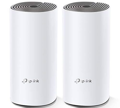 TP-Link Deco M4 Mesh WLAN Set (2er Pack), AC1200 Dual Band Router & Repeater (Reichweite bis zu 260 m², ideal für große Häuser mit mehreren Geräten, 4x Gigabit Ports) weiß