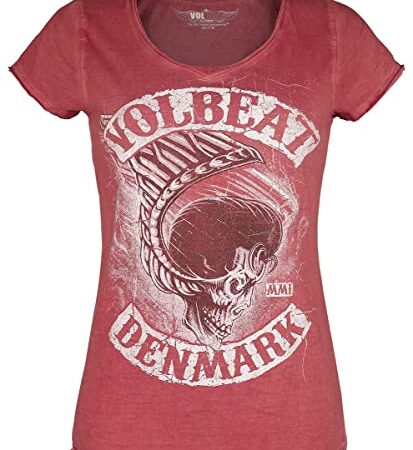 Volbeat Denmark Frauen T-Shirt rot M 100% Baumwolle Band-Merch, Bands