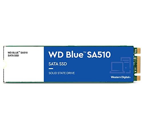 WD Blue SA510 SATA SSD 1 TB M.2 2280 (Lesen bis 560 MB/s, Schreiben bis 520 MB/s, Upgrade für PC/Laptop, dreimonatiges Probeabo von Dropbox Professional, Western Digital SSD Dashboard)