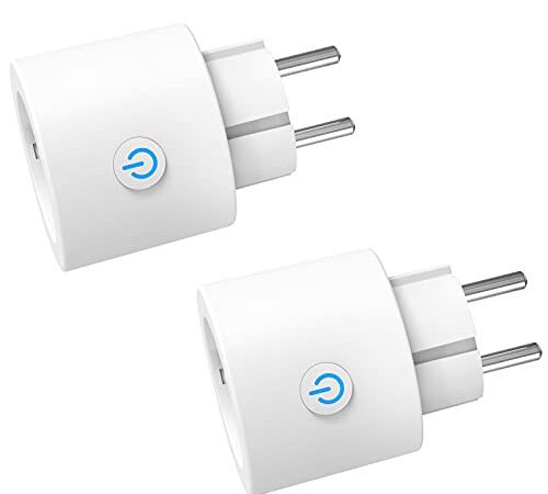 ANTELA WLAN Smart Steckdose mit Strommessung, Smart Home WiFi Steckdose kompatibel mit Alexa, Google Assistant, Stromverbrauch Messen, Sprachsteuerung, APP Fernsteuerung, Zeitplan, 2,4GHz, 16A, 2 PCs