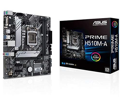 ASUS Prime H510M-A Gaming Mainboard Sockel Intel LGA1200 (mATX, M.2, USB 3.2 Gen 1 Typ-A, Intel 1Gbit/s Ethernet, PCIe 4.0, AURA-Gen-2-Header)