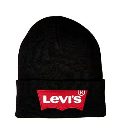 Levi's Herren Oversized Batwing Beanie Strickmütze, Schwarz (Noir Regular Black 59), Einheitsgröße