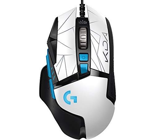 Logitech G502 HERO K/DA High Performance Gaming-Maus mit Kabel, HERO 25K-Sensor, 16,8M Farben LIGHTSYNC RGB, 11 programmierbare Tasten, Offizielles League of Legends Gaming-Zubehör - Weiß