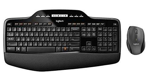 Logitech MK710 Kabelloses Tastatur-Maus-Set, 2.4 GHz Verbindung via Unifying USB-Empfänger, 3-Jahre Batterielaufzeit, LCD-Batterieanzeige, Handballenauflage, PC/Laptop, Deutsches QWERTZ-Layout