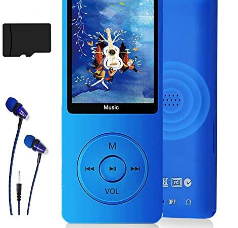MP3-Player, Musik-Player mit 16GB Micro SD Karte, Ultra Slim Musik-Player mit eingebautem Lautsprecher, Photo Viewer, Video Play, FM Radio, Voice Recorder, E-Book Reader, unterstützt bis zu 128GB